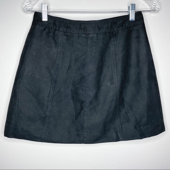 Divided F21 faux suede black button up mini skirt - Picture 7 of 10